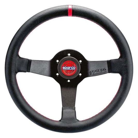 Sparco Steering Wheel R330 Champion Black Leather / Red Stiching