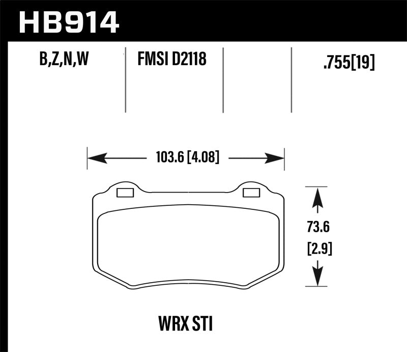 Hawk 18-21 STI HPS 5.0 Rear Brake Pads